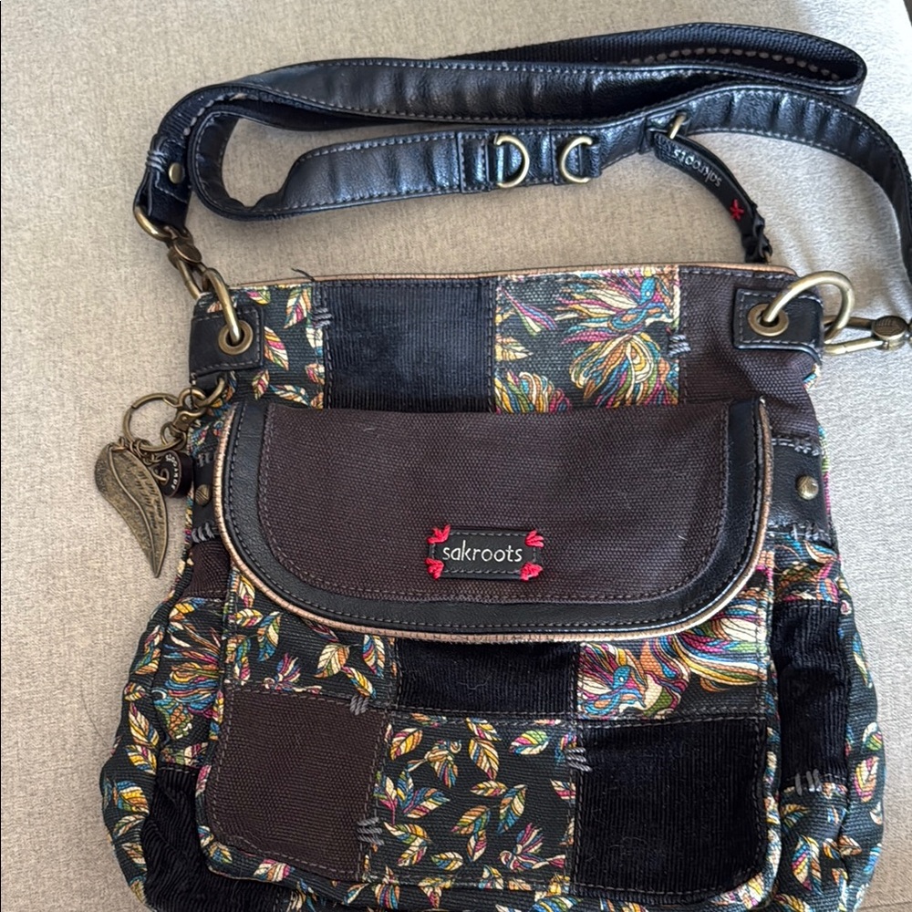 Sakroots Black and Multicolor Patchwork Crossbody Bag